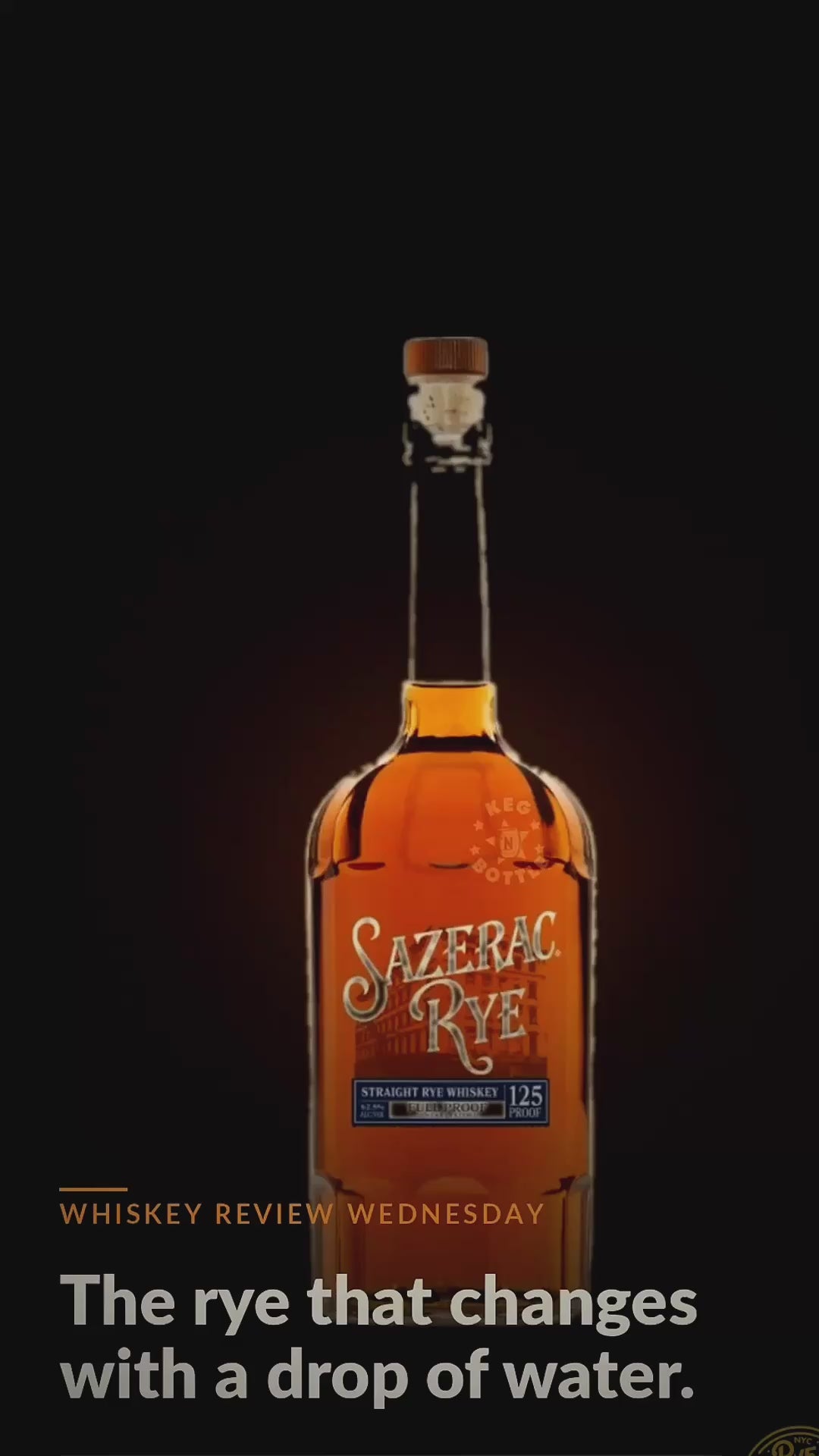 Sazerac Rye Full Proof review video — the rye that changes with a drop of water